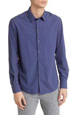 Emporio Armani Stretch Button-Up Shirt in Navy