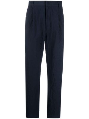 Emporio Armani stretch-cotton straight-leg trousers - Blue