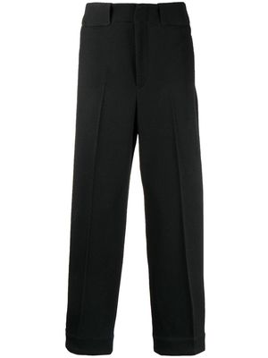 Emporio Armani stripe-jacquard tapered trousers - Black