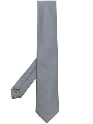 Emporio Armani striped pointed-tip silk tie - Grey