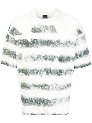 Emporio Armani striped short-sleeved T-shirt - White