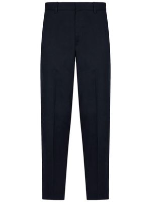 Emporio Armani tapered cotton-blend trousers - Blue