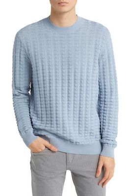 Emporio Armani Textured Crewneck Sweater in Light Blue