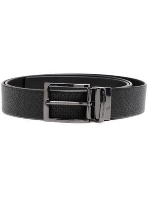 Emporio Armani textured leather belt - Black
