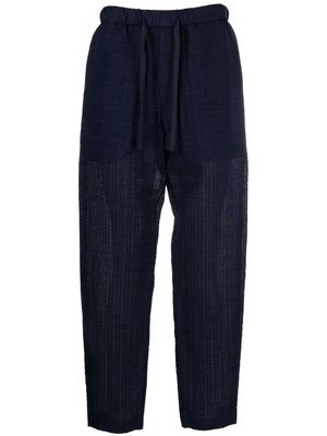 Emporio Armani textured straight-leg trousers - Blue