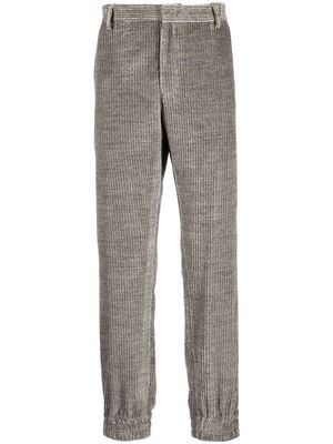 Emporio Armani textured straight-leg trousers - Grey