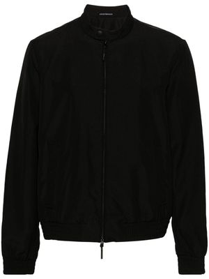 Emporio Armani textured zip-up bomber jacket - Black