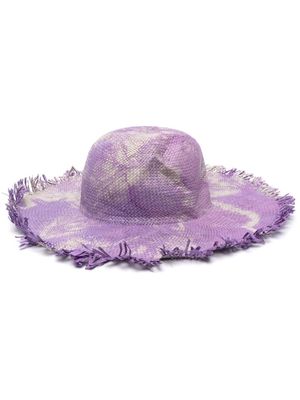 Emporio Armani tie-dye fringed hat - Purple