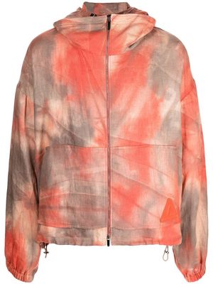 Emporio Armani tie-dye hooded jacket - Orange