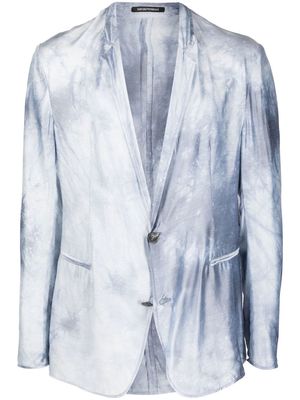 Emporio Armani tie-dye slim-cut blazer - Blue