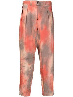 Emporio Armani tie-dye straight-leg trousers - Orange