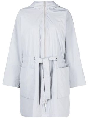 Emporio Armani tie-waist hooded coat - Grey