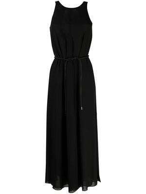 Emporio Armani tied-waist sleeveless dress - Black