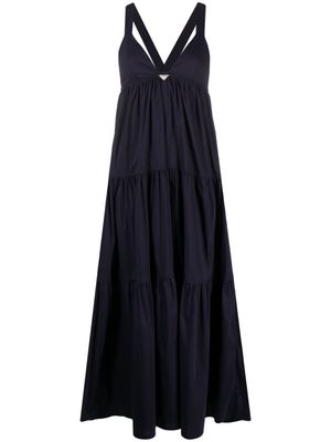 Emporio Armani tiered sleeveless midi dress - Blue