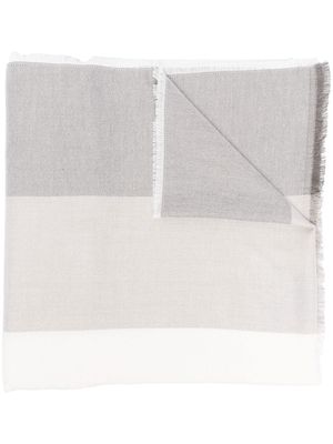 Emporio Armani tonal-stripe scarf - Grey