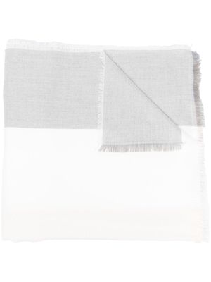 Emporio Armani tonal-stripe scarf - White