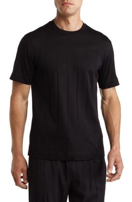 Emporio Armani Tonal Wide Rib T-Shirt in Black