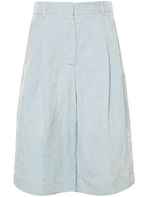 Emporio Armani twill linen-blend shorts - Blue