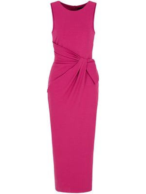 Emporio Armani twist-detail sleeveless midi dress - Pink