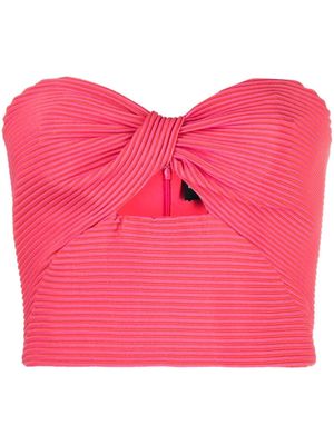 Emporio Armani twist-detail strapless top - Pink