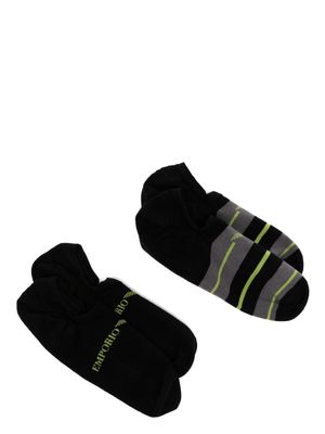 Emporio Armani two-pack logo-print socks - Black