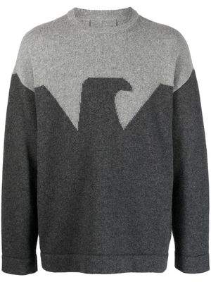 Emporio Armani two-tone knit jumper - Grey