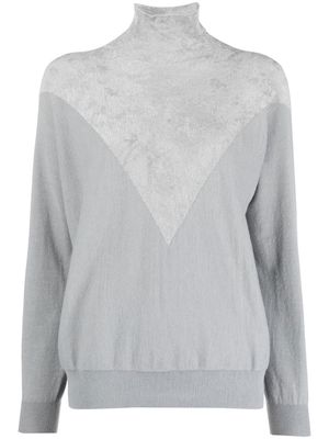 Emporio Armani two-tone knitted jumper - Grey