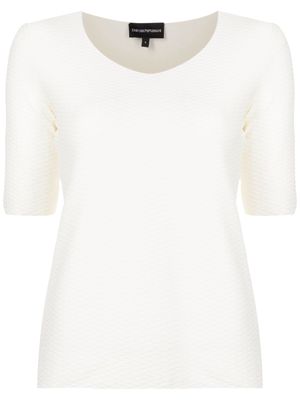 Emporio Armani V-neck half-sleeved T-shirt - White
