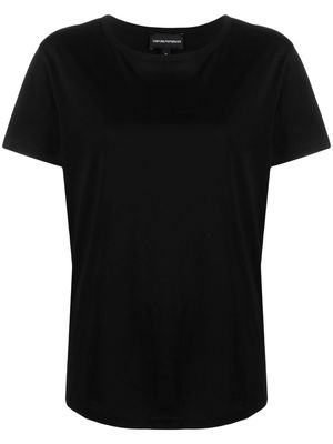 Emporio Armani velvet-heart organic-cotton T-shirt - Black