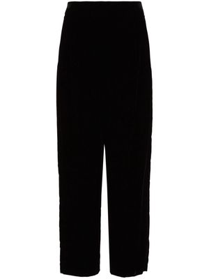 Emporio Armani velvet high-waist trousers - Black