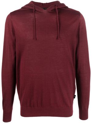 Emporio Armani virgin wool blend hoodie - Red