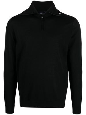 Emporio Armani virgin wool half-zip jumper - Black
