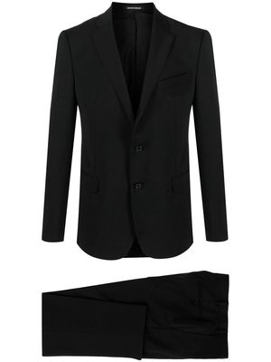 Emporio Armani virgin wool single-breasted suit - Black