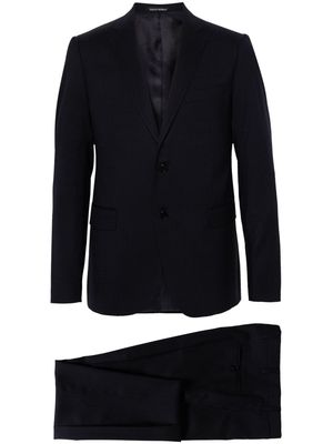 Emporio Armani virgin wool single-breasted suit - Blue