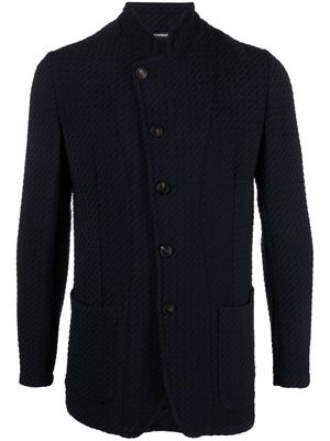 Emporio Armani waffle-knit jacket - Blue