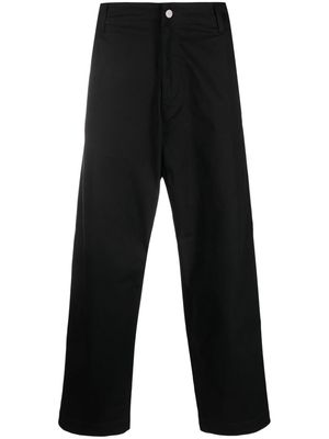 Emporio Armani wide-leg cotton trousers - Black