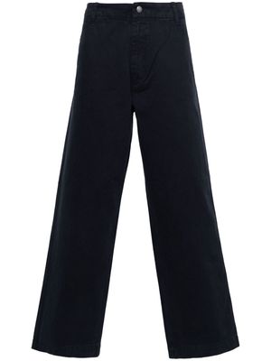 Emporio Armani wide-leg cotton trousers - Blue