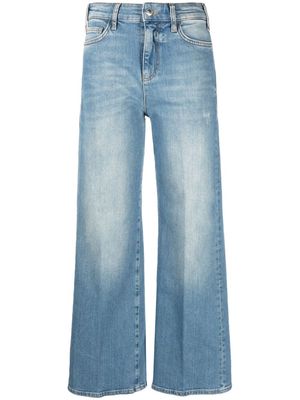 Emporio Armani wide-leg cropped jeans - Blue