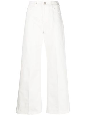 Emporio Armani wide-leg cropped trousers - White