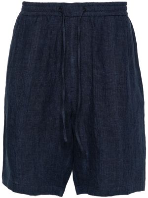 Emporio Armani wide-leg linen shorts - Blue