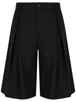 Emporio Armani wide-leg wool shorts - Black
