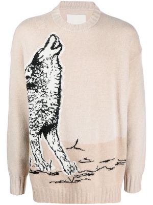 Emporio Armani wolf-knit jumper - Neutrals