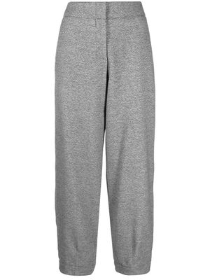 Emporio Armani woven cropped tapered trousers - Grey