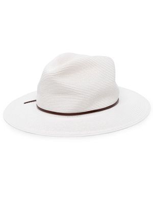 Emporio Armani woven paper-yarn hat - White