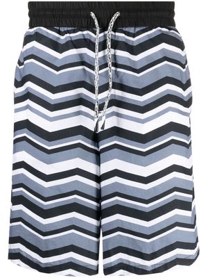 Emporio Armani zigzag-print cotton track pants - Multicolour