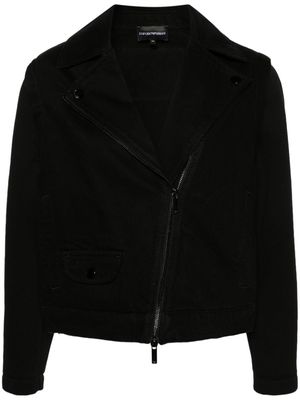 Emporio Armani zip-up denim jacket - Black