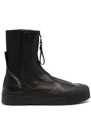 Emporio Armani zip-up leather ankle boots - Black