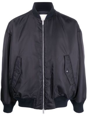 Emporio Armani zip-up satin-finish bomber jacket - Blue