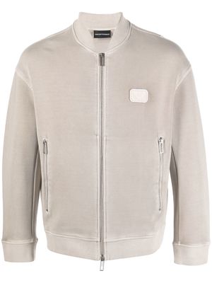 Emporio Armani zipped-up bomber jacket - Neutrals