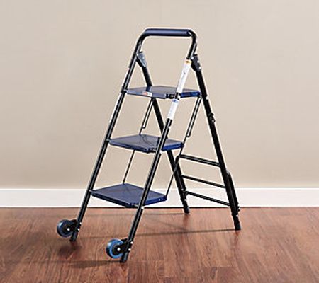 EMPOWER Multi-Function 3-Step Ladder with Hand Truck Wheels